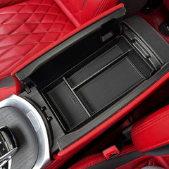 Wuchurth center console organizer top-tier view with two-tier storage for quick access
