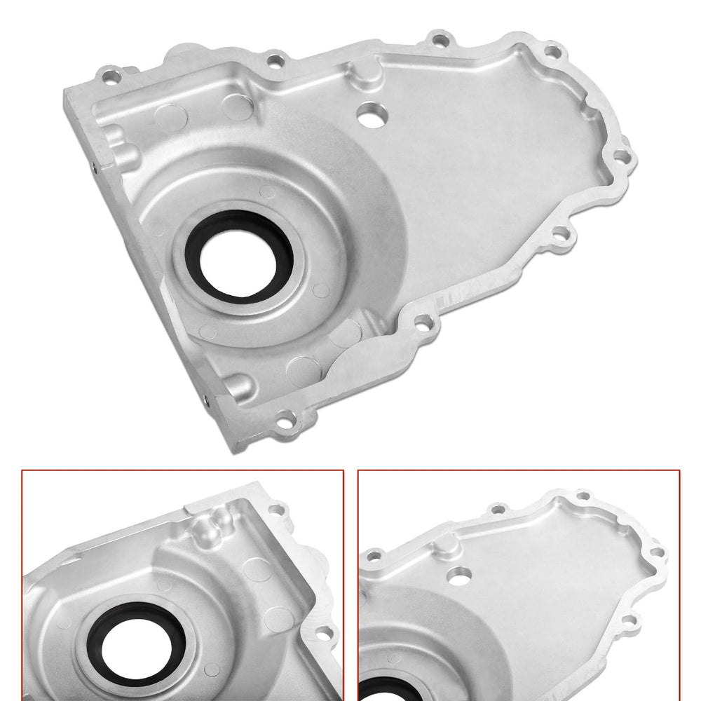 WULAZMU cast aluminum timing cover provides solid protection against engine debris.