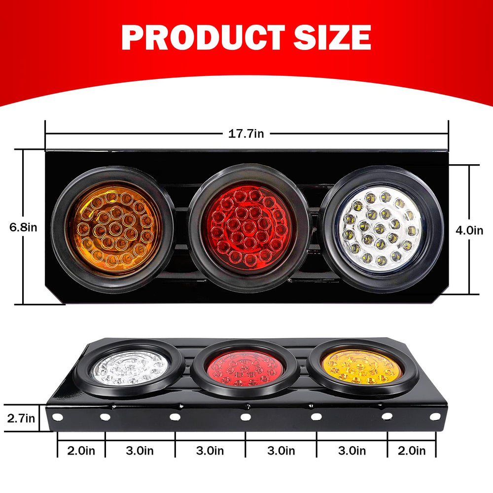 WUSHIXAN round 4-inch LED tail light with bright signaling.