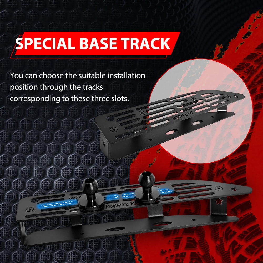 WXRYLYN base platform with three tracks for customizable installation positions.
