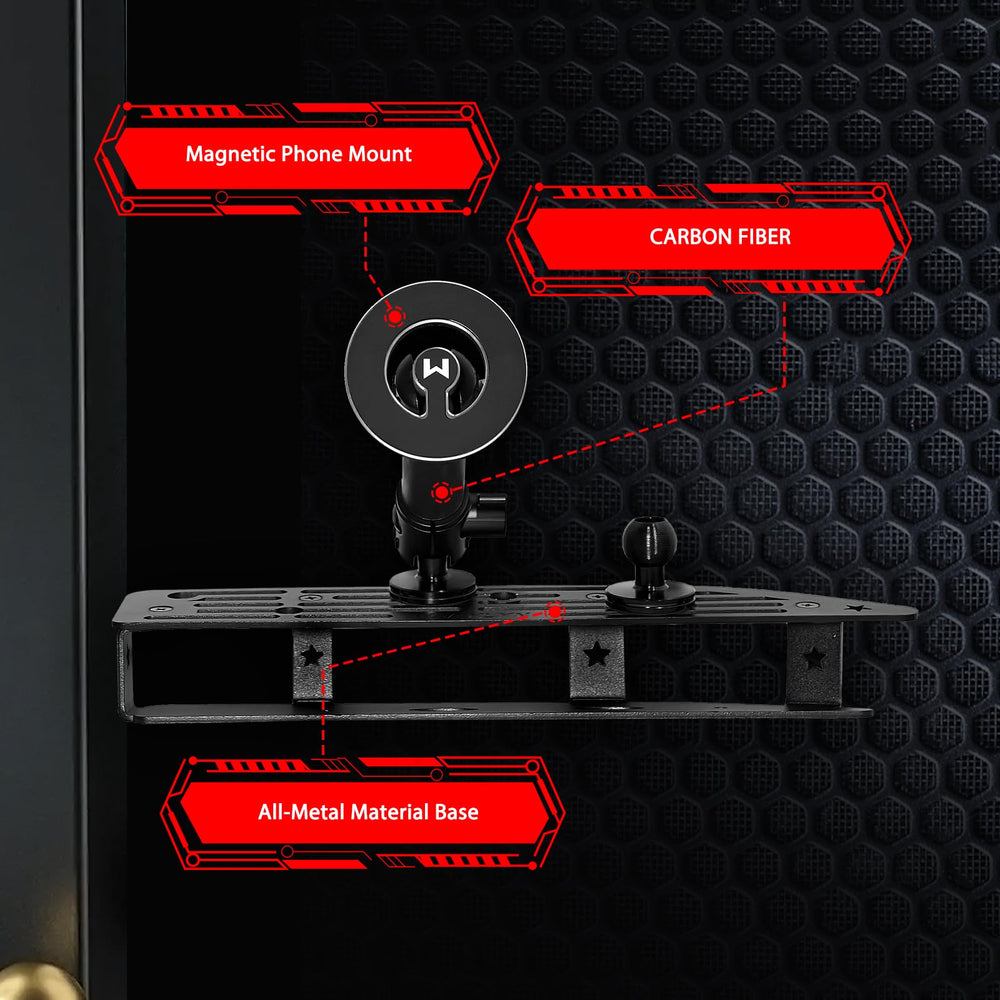 WXRYLYN magnetic holder with 10 magnets for a stronger grip on rough roads.
