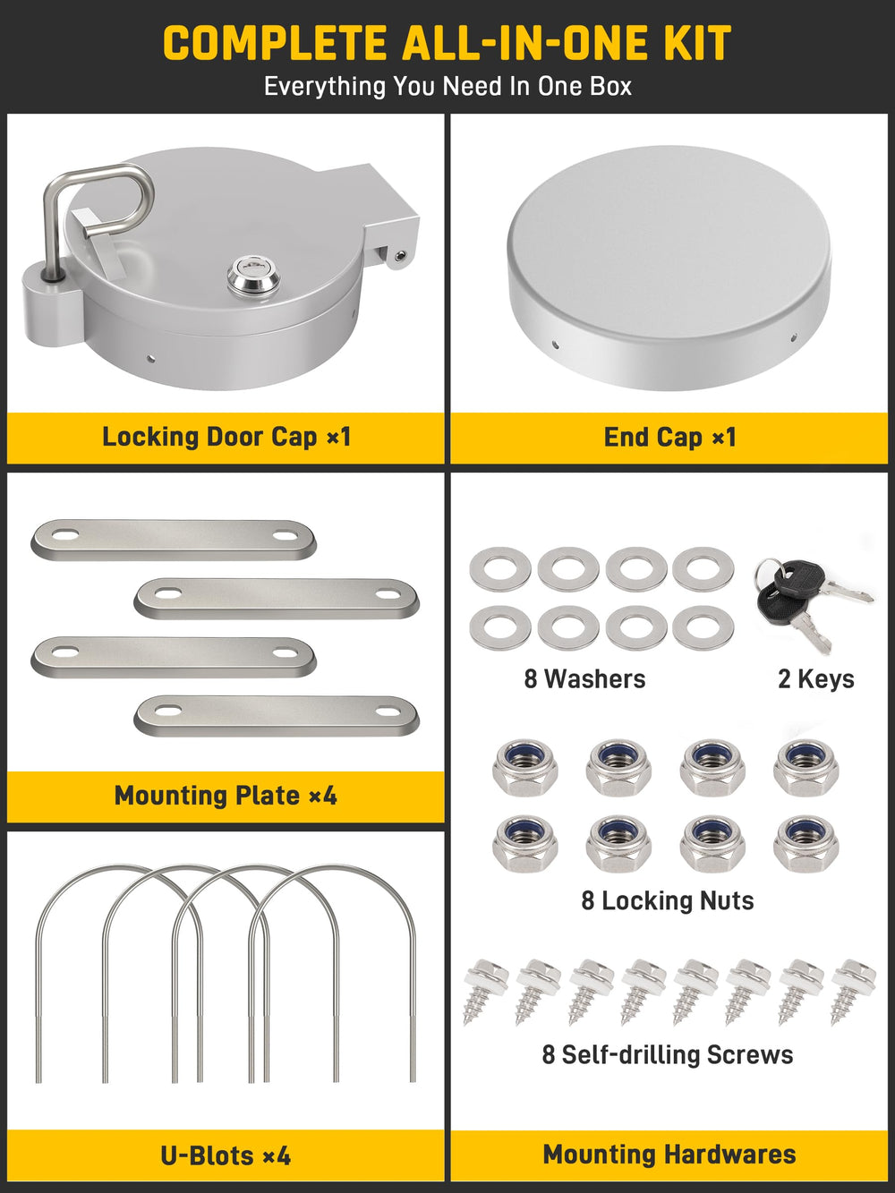 Easy length adjustment with drill-free installation from Wyckoff kit