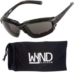 WYND Blocker glasses front view with smoke lenses for all-day outdoor riding comfort