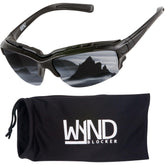 WYND Blocker motorcycle riding glasses with silver mirror lenses for enhanced visibility