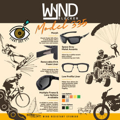 Murph 335 frame is rubberized matte black with impact-resistant lenses