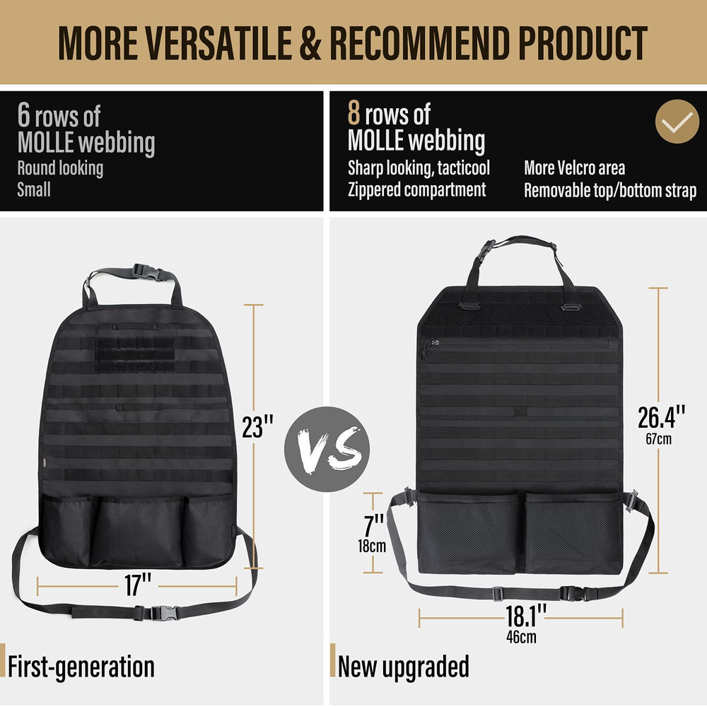 WYNEX MOLLE backseat panel offering eight rows for extra storage and customization