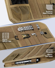 WYNEX elastic bands organize maps and cards inside the pouch.