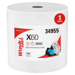 WypAll General Clean X60 jumbo roll with 1100 sheets for high-capacity cleaning.