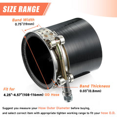 WYSIWYKA 304 stainless steel band provides durable, rust-resistant clamping for long-lasting performance.