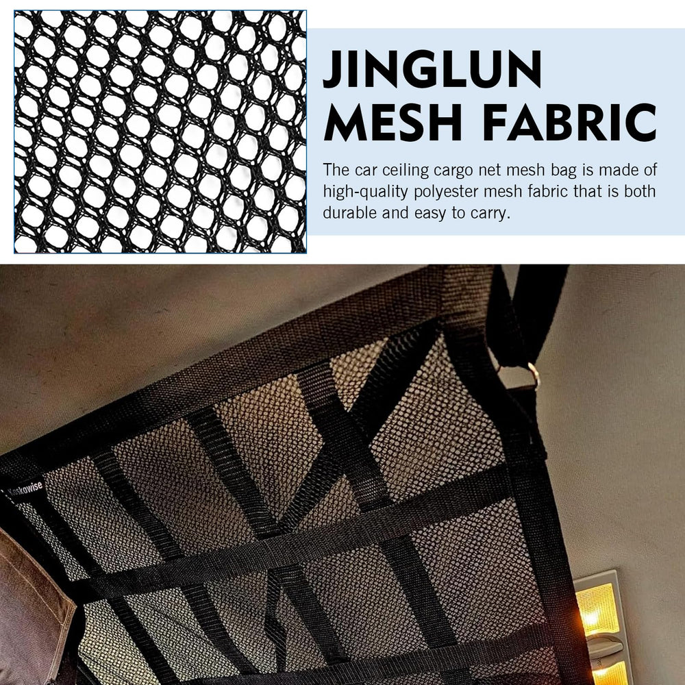 WZP Car Ceiling Cargo Net secure clips prevent sagging during drives.