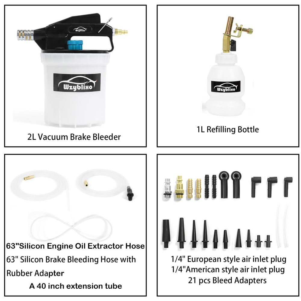 Wzyblixo brake fluid extractor with 1L bottle for cleaner refills