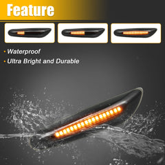 X AUTOHAUX 2pcs side turn signal installation for BMW left and right