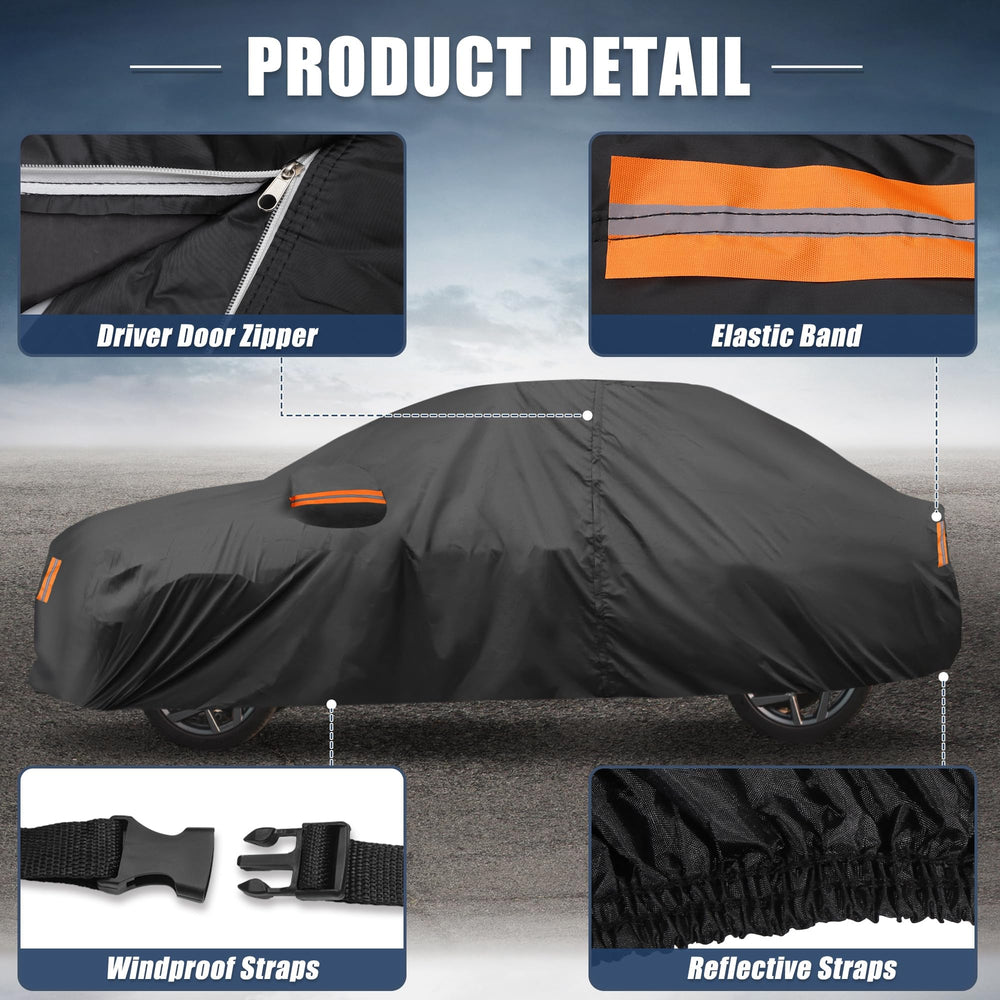 X AUTOHAUX Camry cover door zipper enables quick interior access.
