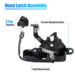 Engine compartment latch mechanism highlighting original-dimension fit.