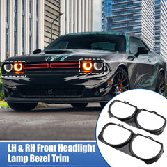 X AUTOHAUX right side headlight bezel trim for Dodge Challenger 2015-2023, precise alignment.
