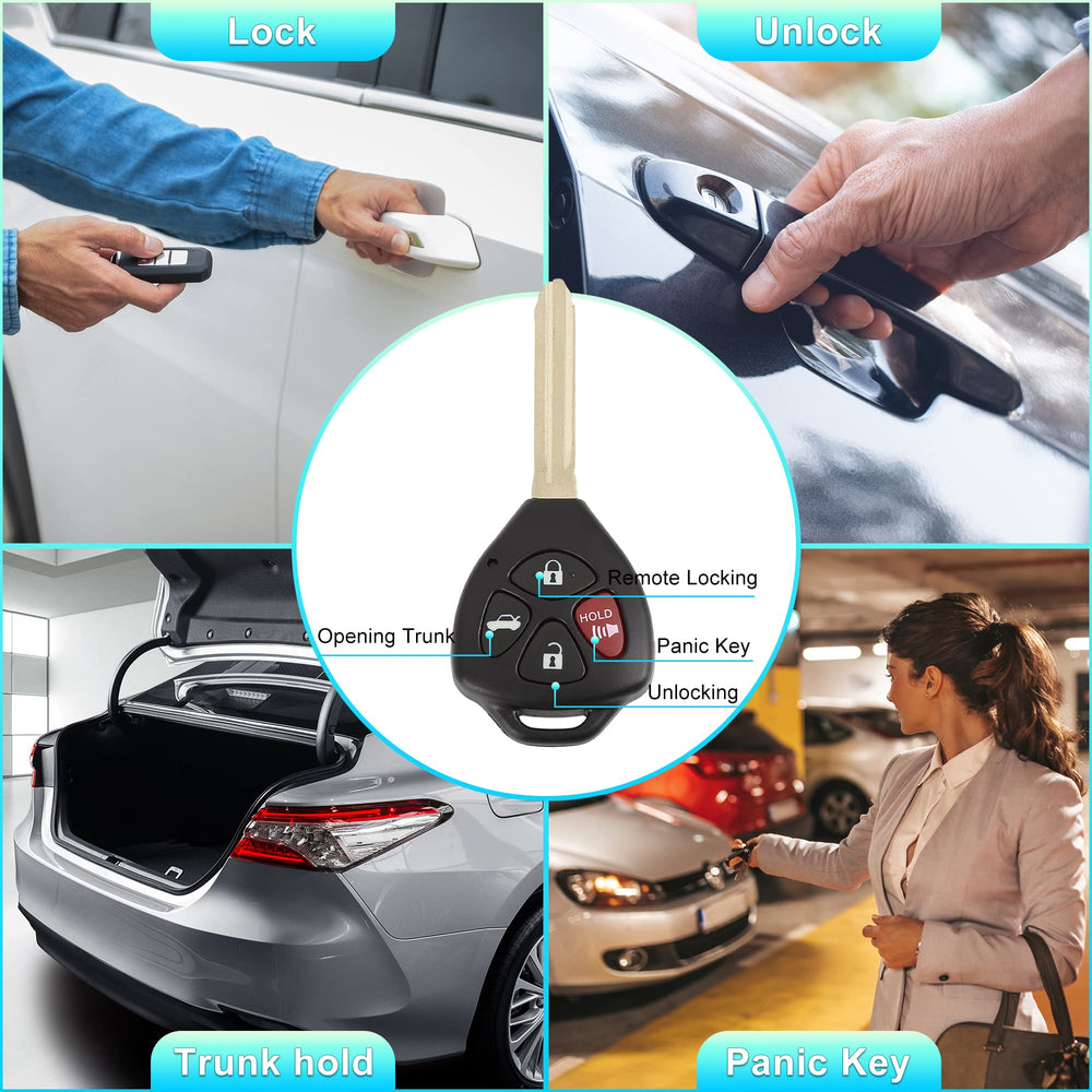 X AutoHaux GQ4-29T remote for Toyota Matrix 2010, compact control in hand.