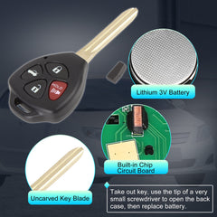 X AutoHaux GQ4-29T remote for Toyota Venza 2010-2013, simple operation.