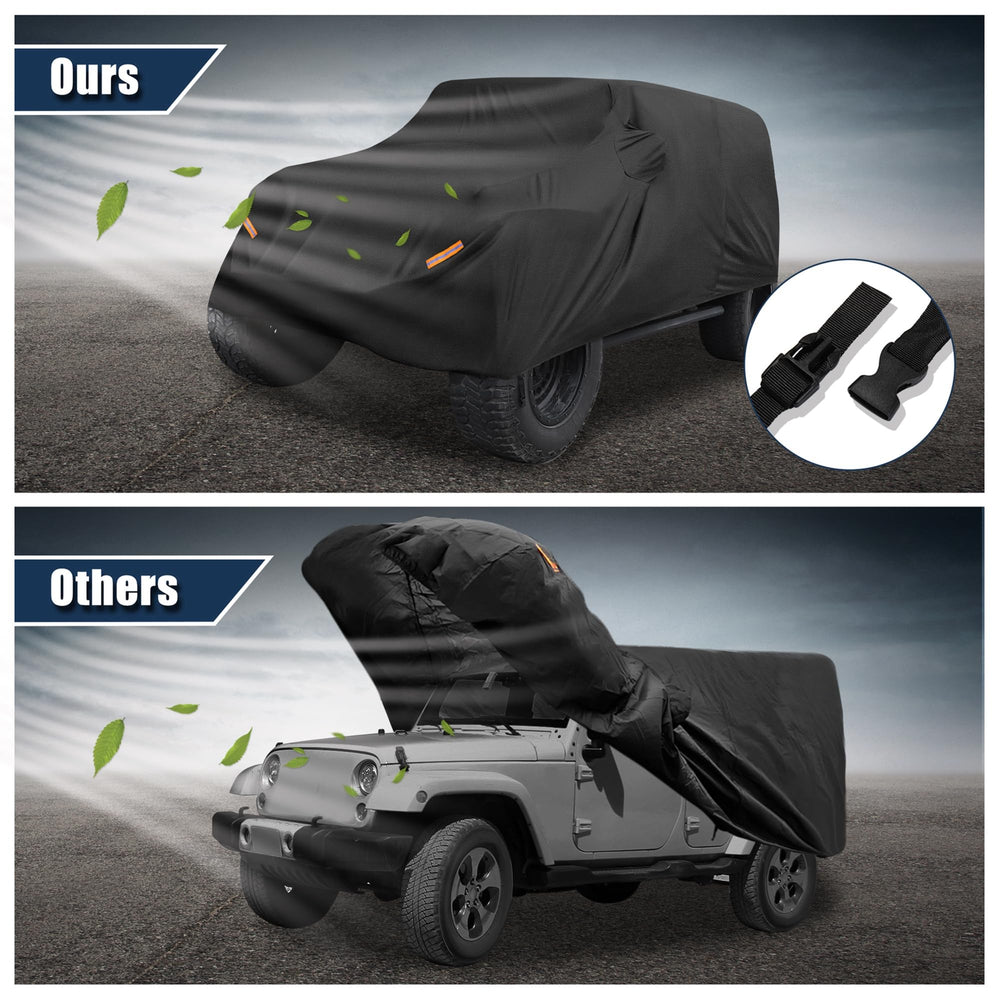 X AUTOHAUX Jeep Wrangler cover driver door zipper for easy access.