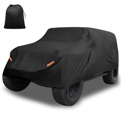 X AUTOHAUX Jeep Wrangler cover front view, durable all-weather protection.