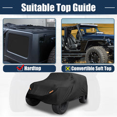 X AUTOHAUX Jeep Wrangler cover wind straps reinforce wind resistance.