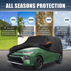 X AUTOHAUX Kia Soul cover with driver door zipper for easy access.