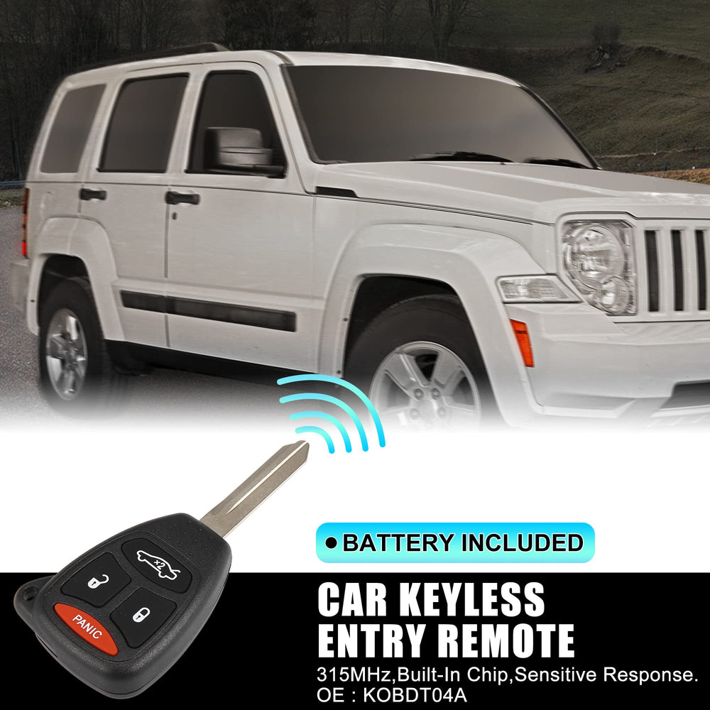 X AUTOHAUX KOBDT04A remote back view showing keyless entry compatibility