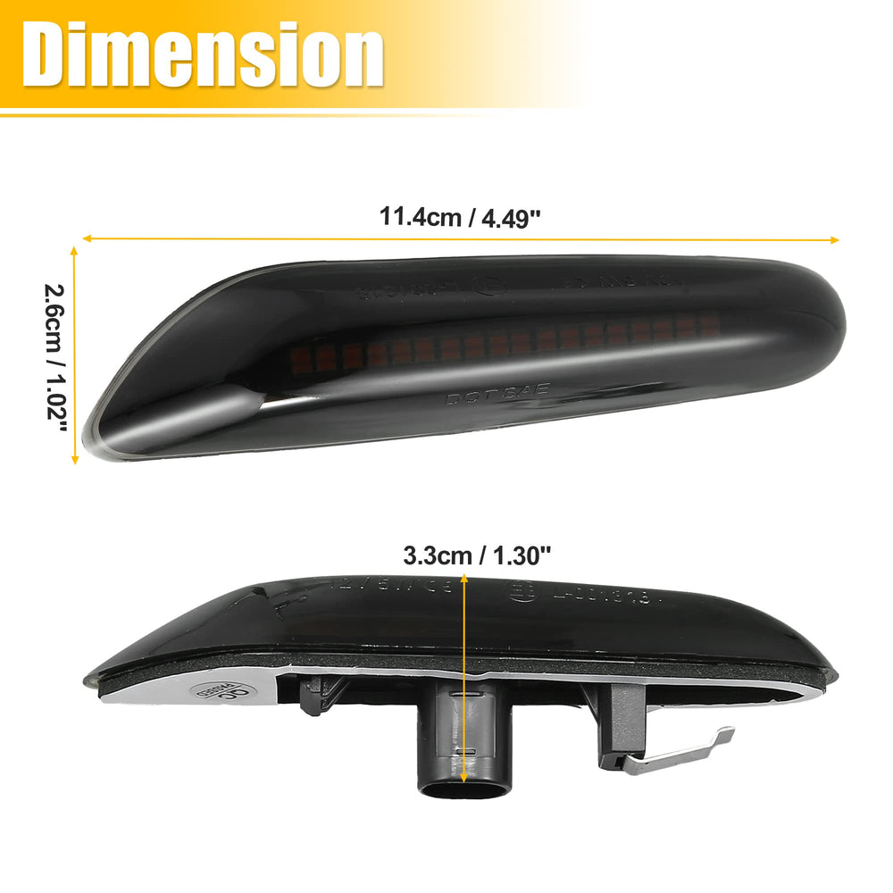 X AUTOHAUX LED close-up of 18 LEDs and PC lens for BMW side marker