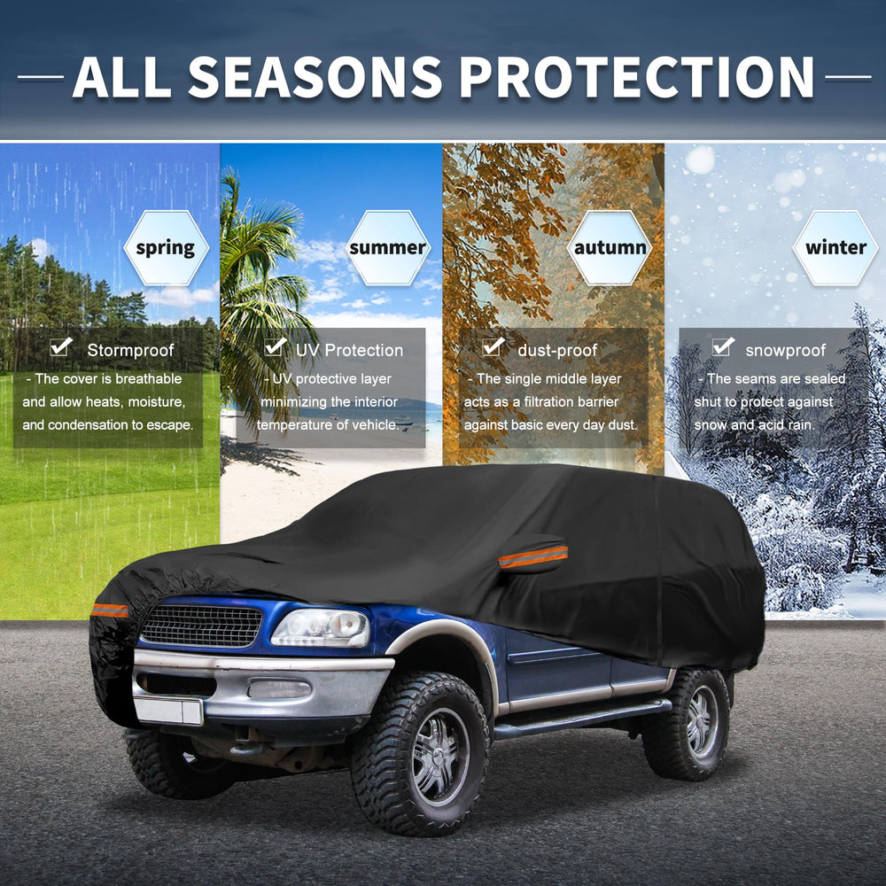 X AUTOHAUX left side zipper access on car cover enables quick entry.