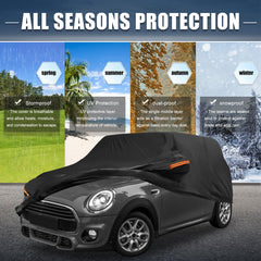 X AUTOHAUX Mini Cooper 2DR cover side view with door zipper for quick access