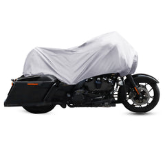 X AUTOHAUX XL half cover protects a motorcycle outdoors from rain and dust