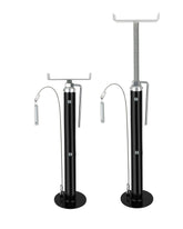 X-Haibei slide-out stabilizer jack extended for 20-47in height with solid RV contact.