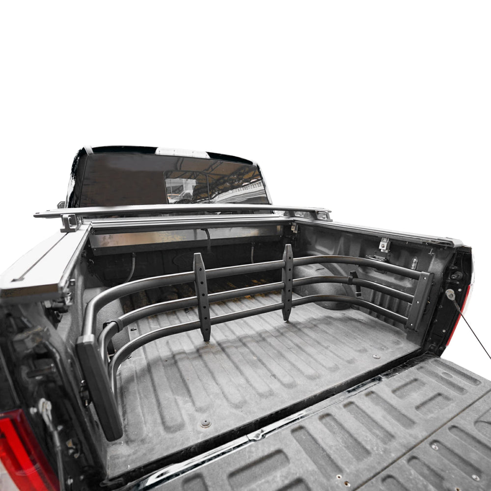 X-terrain bed extender close-up shows sturdy U-shape design for secure loads