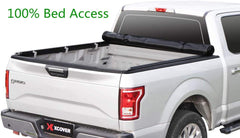 X XCOVER patented cross bars are visible as the tarp rolls for a clean closure.
