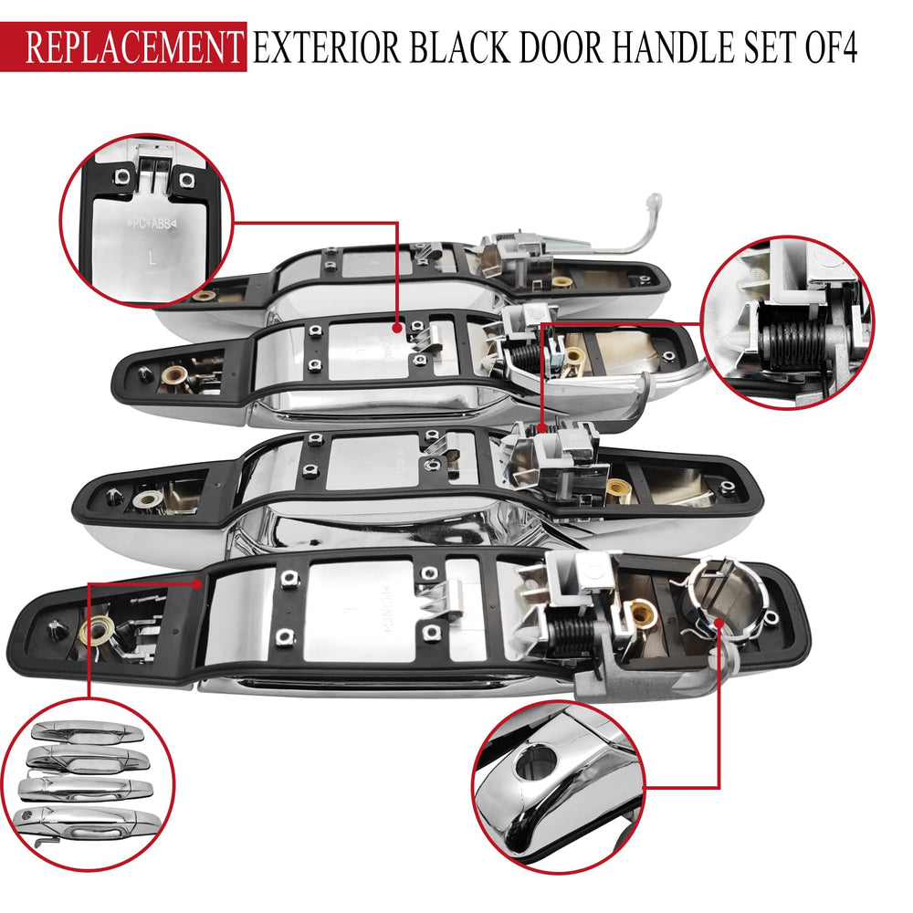 X4XZ door handle kit opened, shows four replacement parts