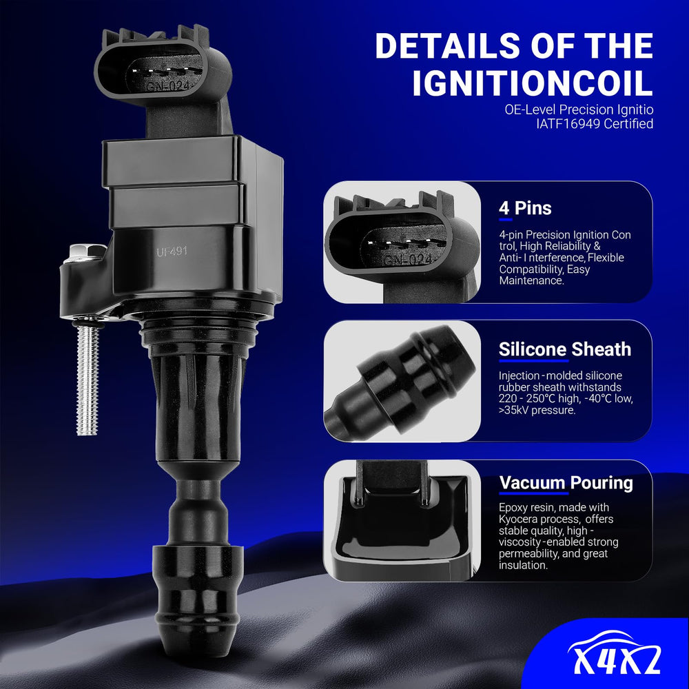 X4XZ durable ignition coil and spark plug kit for lasting performance