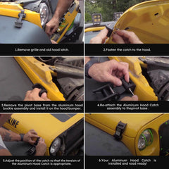 X4XZ hood latch kit with clear manual supports quick setup