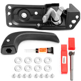 X4XZ left driver door handle kit closeup showing durable plastic for lasting replacement.
