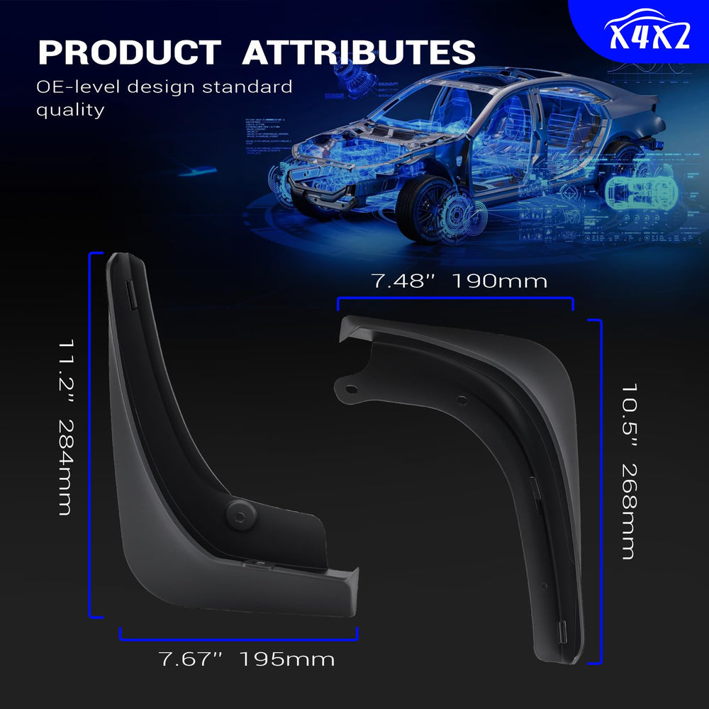 X4XZ mud flaps hardware included for quick no drill installation