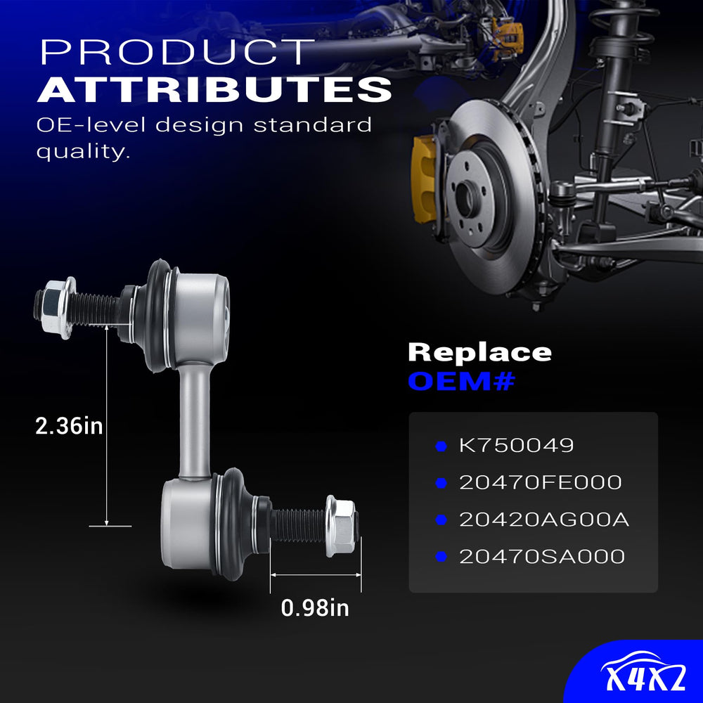 X4XZ sway bar link bend detail showing robust construction and corrosion resistance