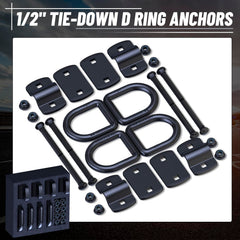 XaXmTee 4-pack D-ring anchor kit includes bases and bolts for secure mounting