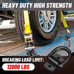 XaXmTee heavy-duty D-ring trailer anchor in black for rugged use