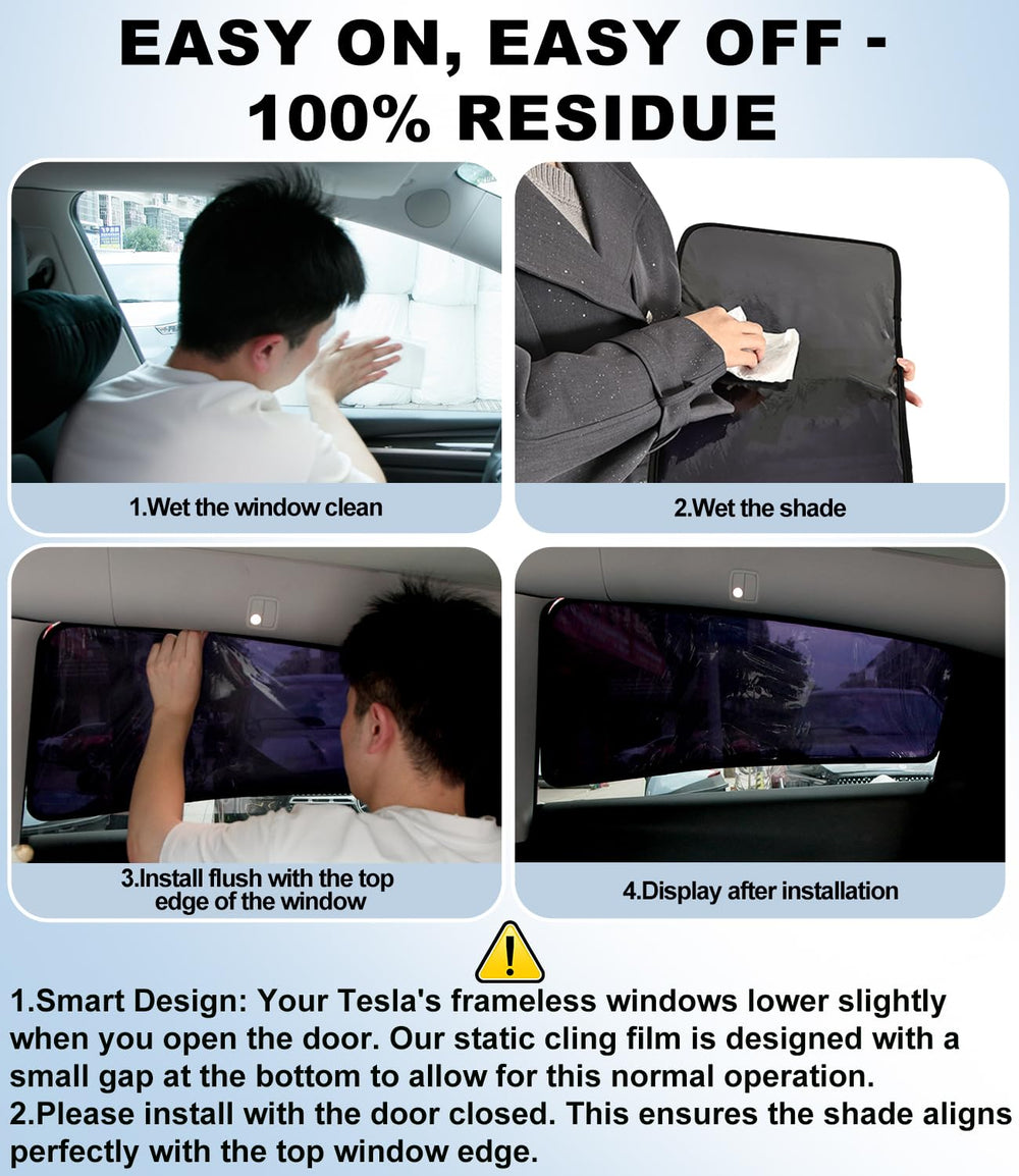 XCBYT shade installation example shows simple static cling application