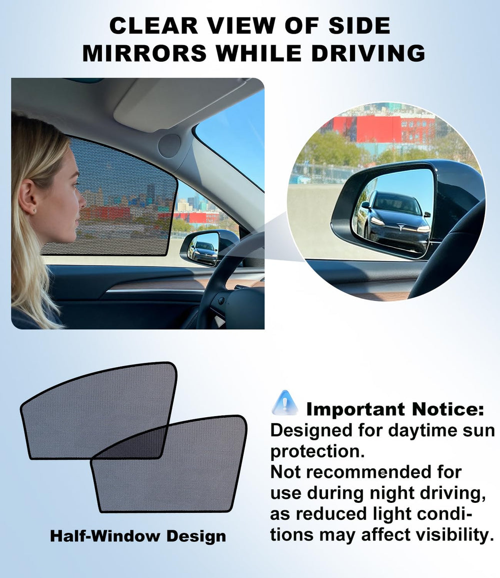 XCBYT rear shades providing UV protection for passengers