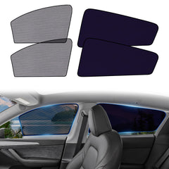 XCBYT rear-side privacy shade on Tesla Model Y reducing glare