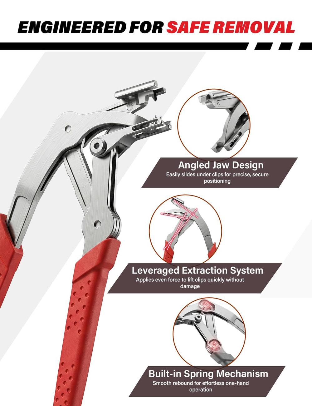 XENIVO damage-free removal with precise jaws preventing scratches