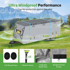 Gutter covers on Xenjum RV cover to prevent scratches and debris buildup