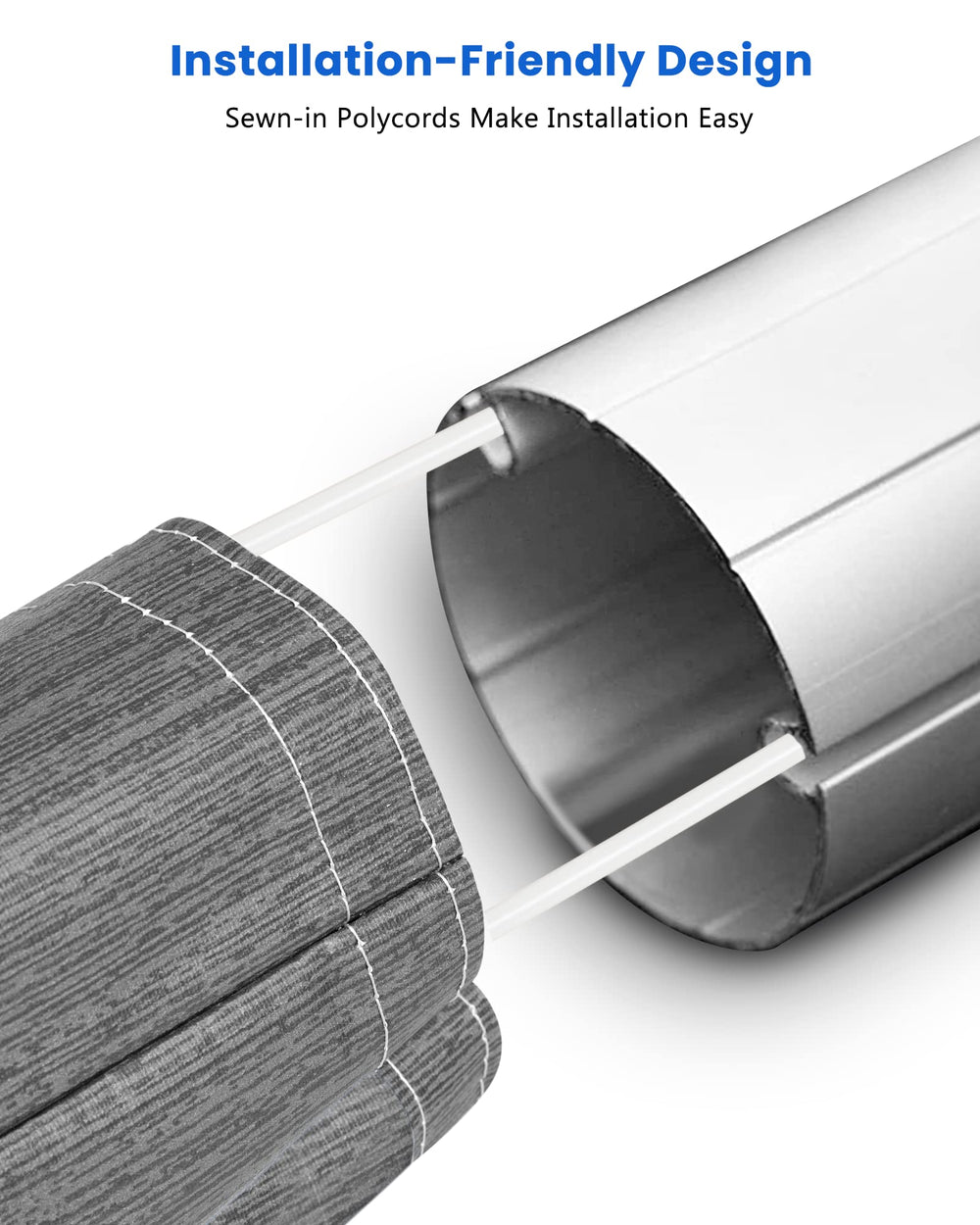 Xenjum RV awning fabric replacement fit sizing guide showing arm measurement for proper fit.