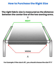 Xenjum RV awning fabric size guide helps select the 16' replacement.
