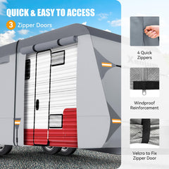 Xenjum travel trailer cover air vents prevent interior moisture buildup.