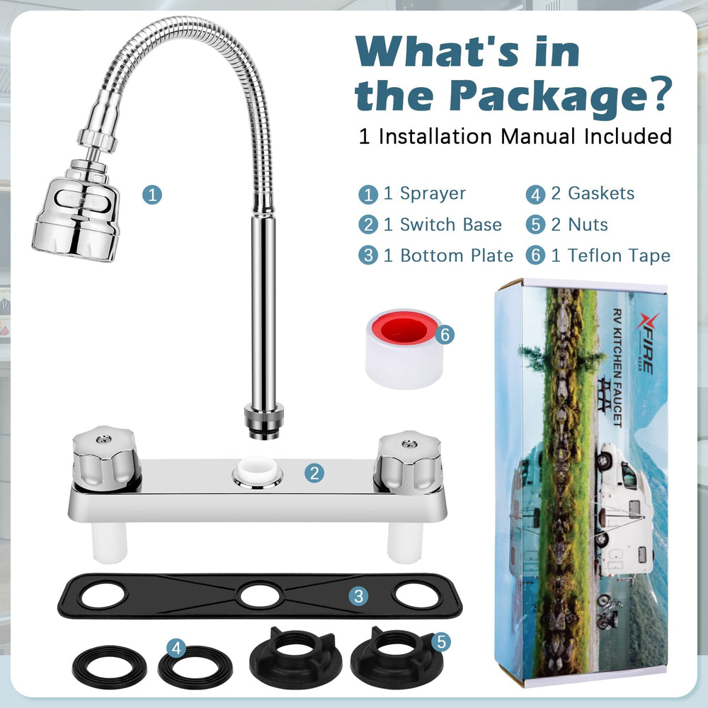 XFIRE-GEAR RV sink faucet shower mode provides powerful spray when needed.